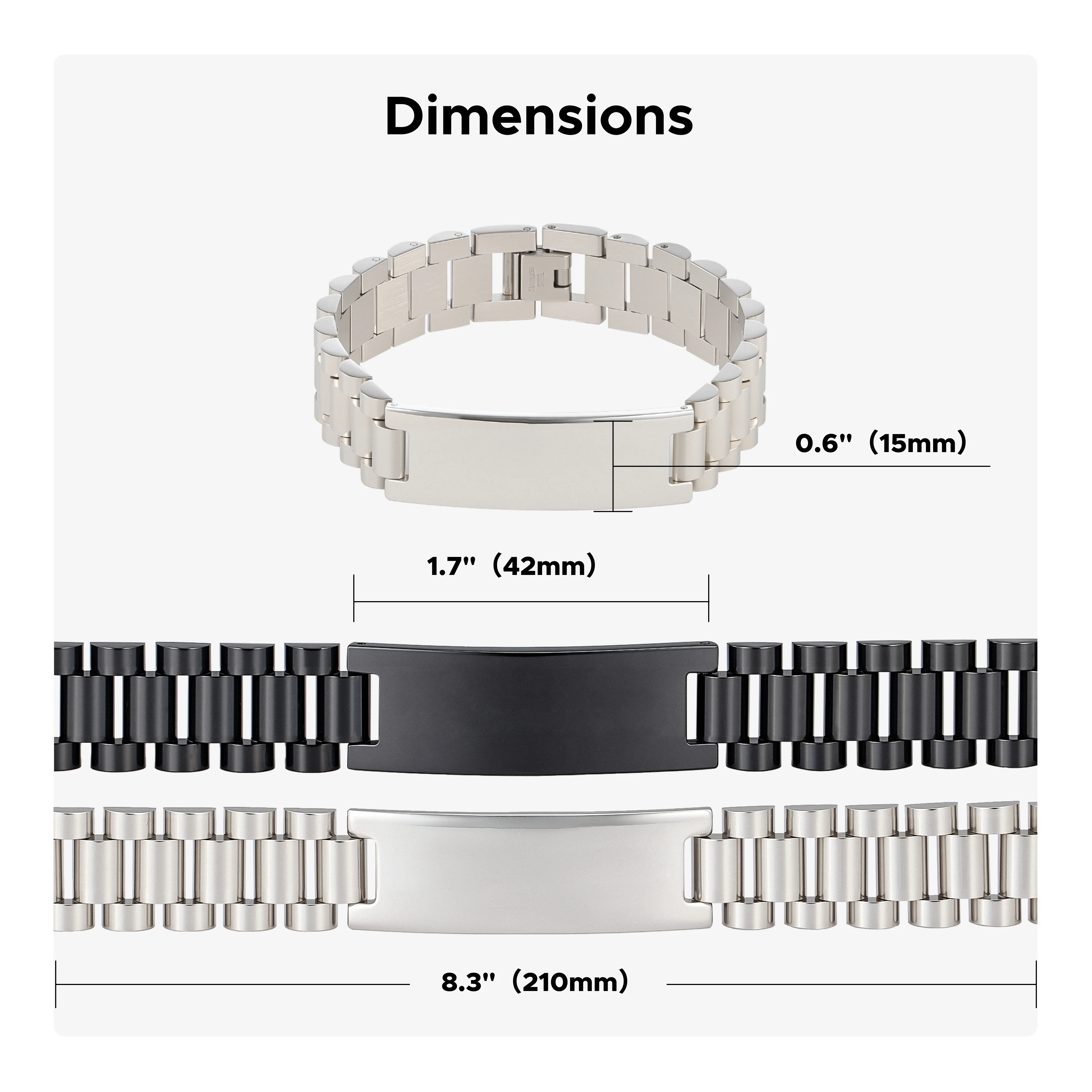 OMTech Medical Alert ID Bracelets, Stainless Steel Adjustable Wrist Straps for Men Women Kids - Image 3