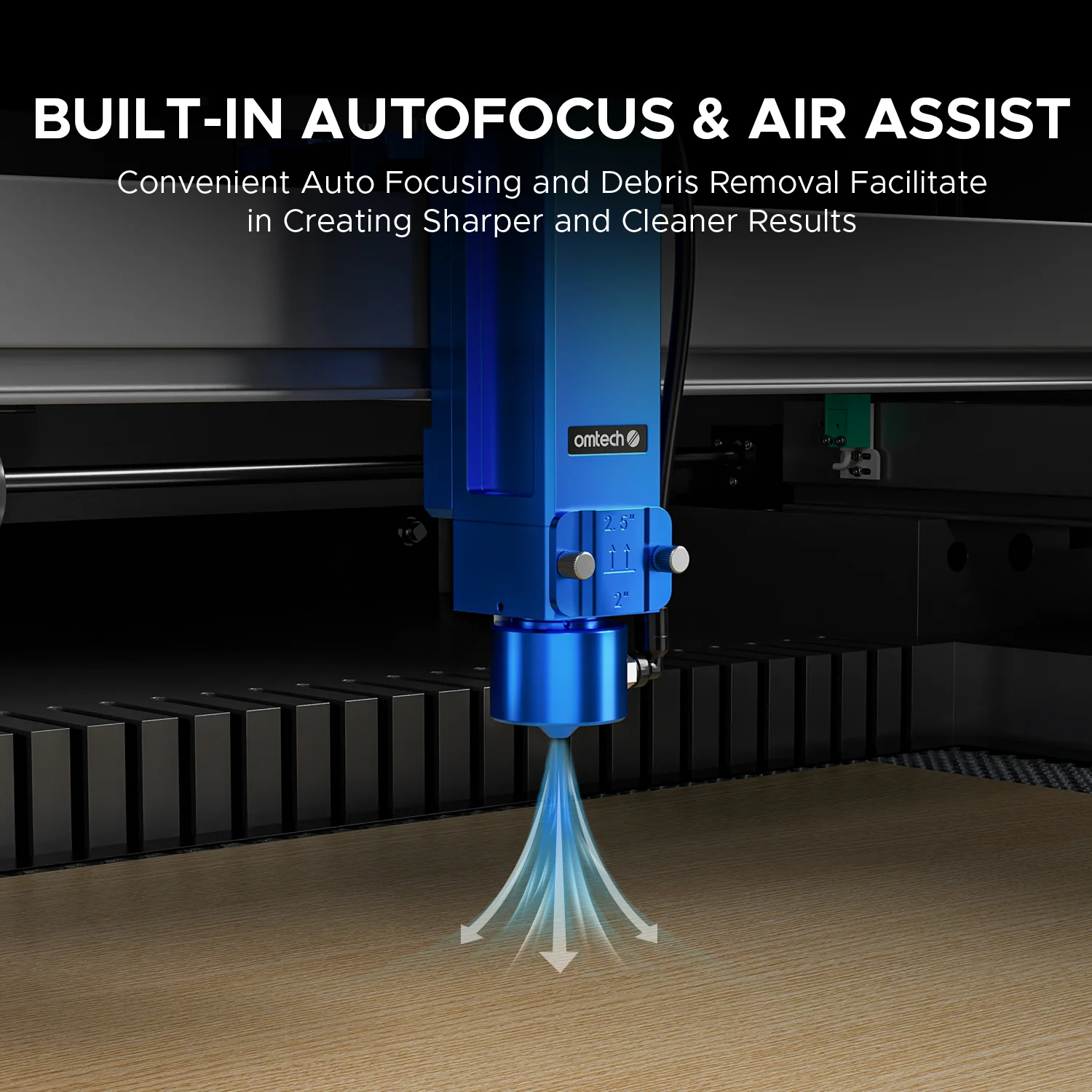 OMTech Pro 2440 80W/100W CO2 Laser Engraving and Cutting Machine with Autofocus and Built-in Water Chiller - Image 6