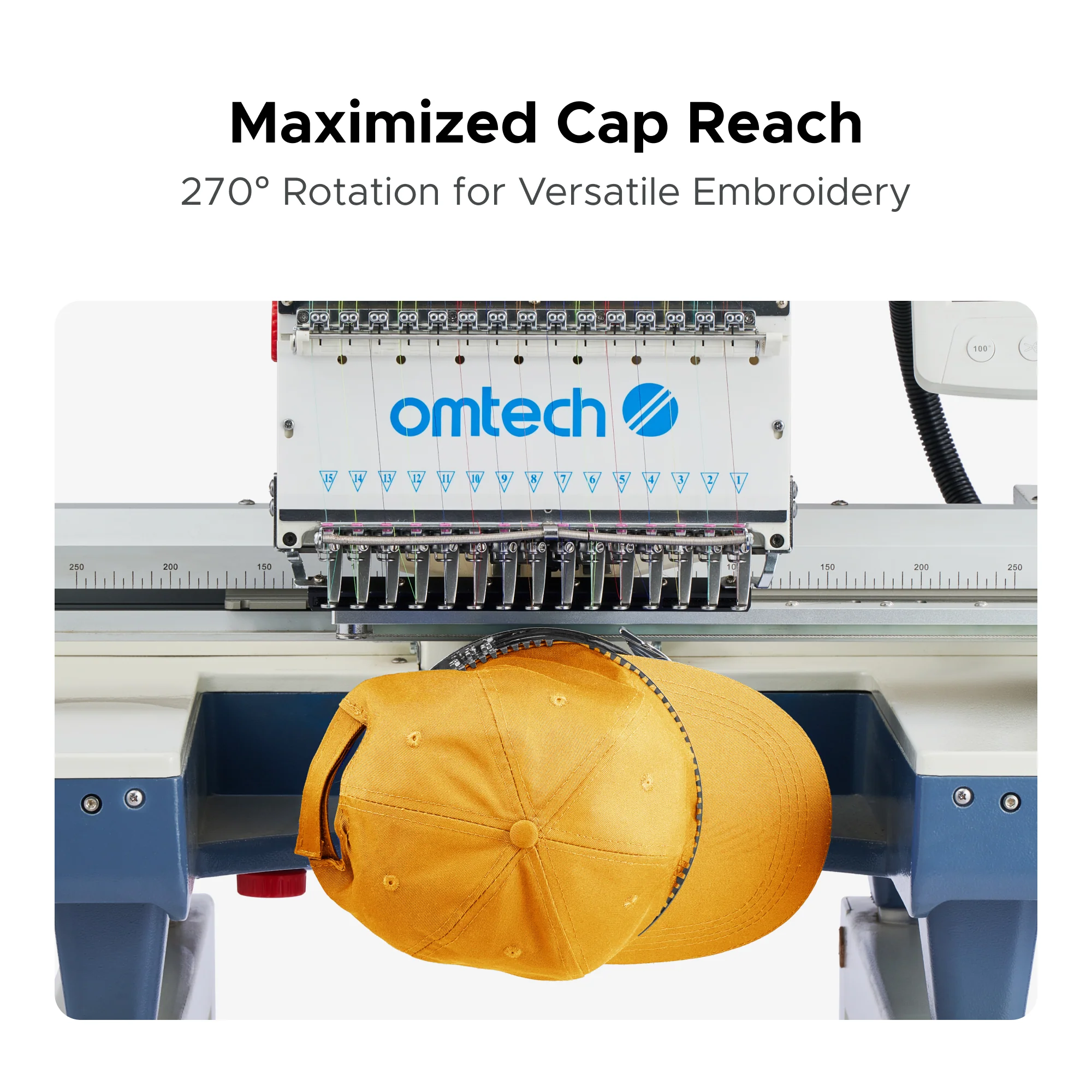 OMTech Pulse 15 Needle Commercial Embroidery Machine - Image 5