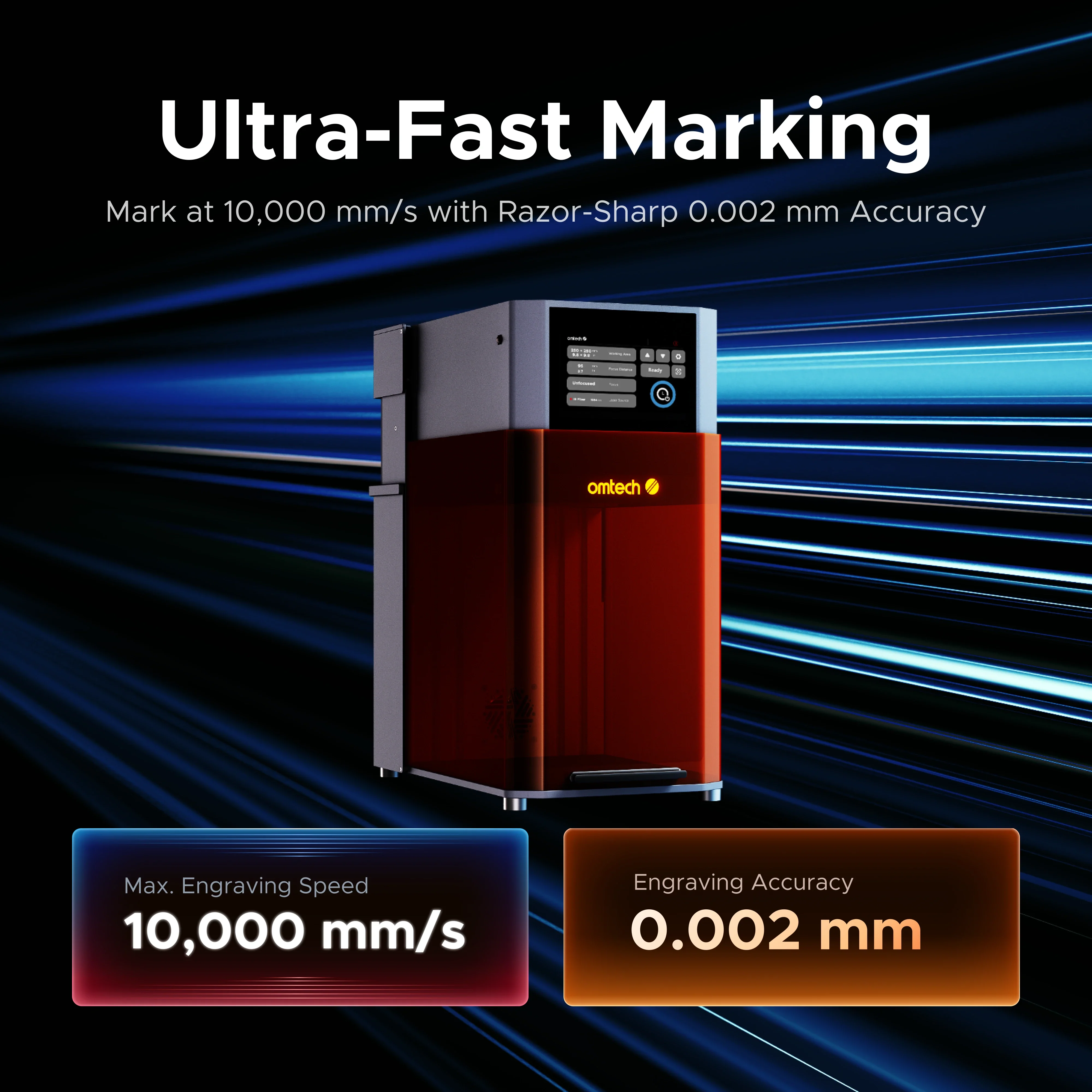 OMTech Solis Duo 30W Fiber & 20W Diode Dual Laser Engraver with Autofocus - Image 7