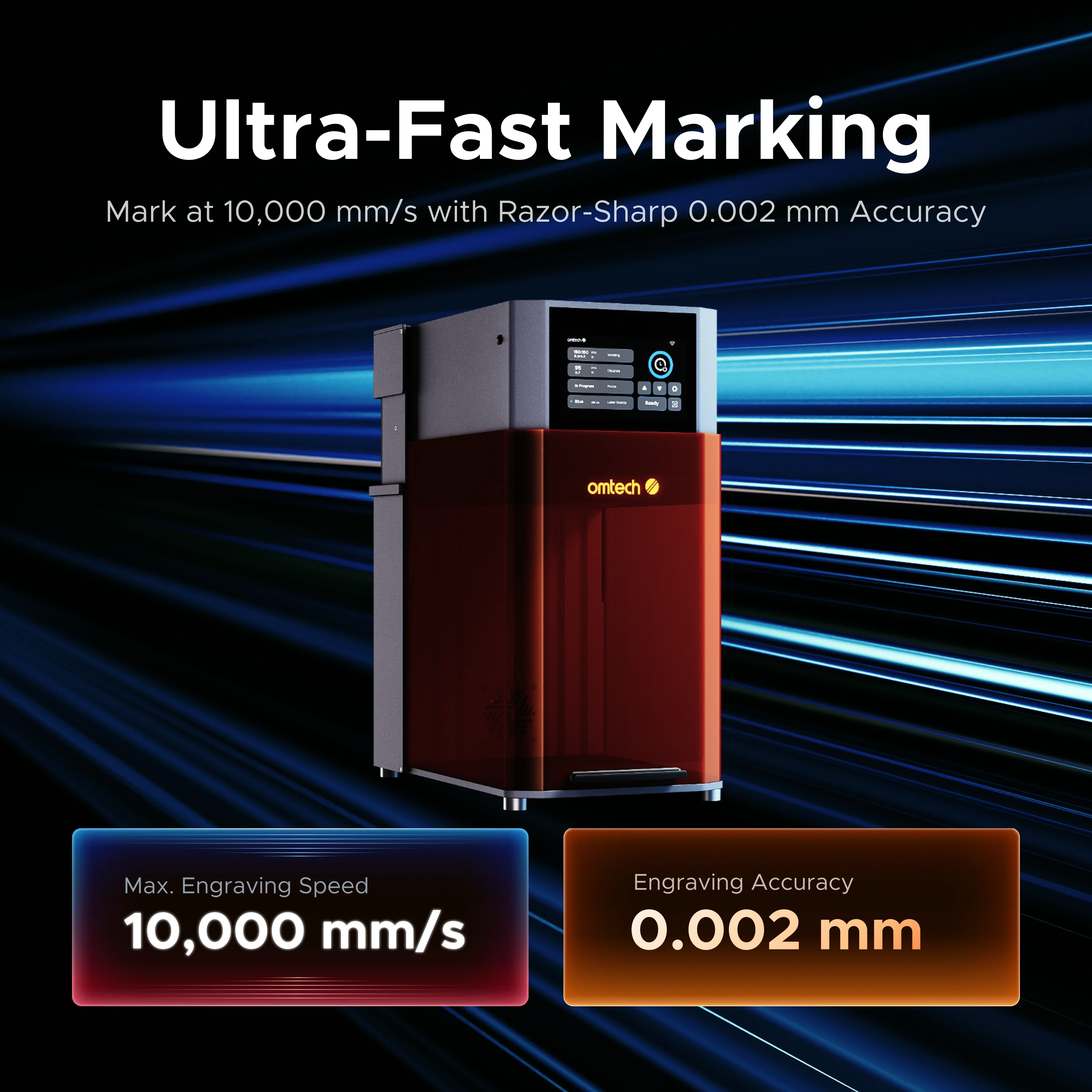 OMTech Solis Duo 50W Fiber & 40W Diode Dual Laser Engraver with Autofocus - Image 6