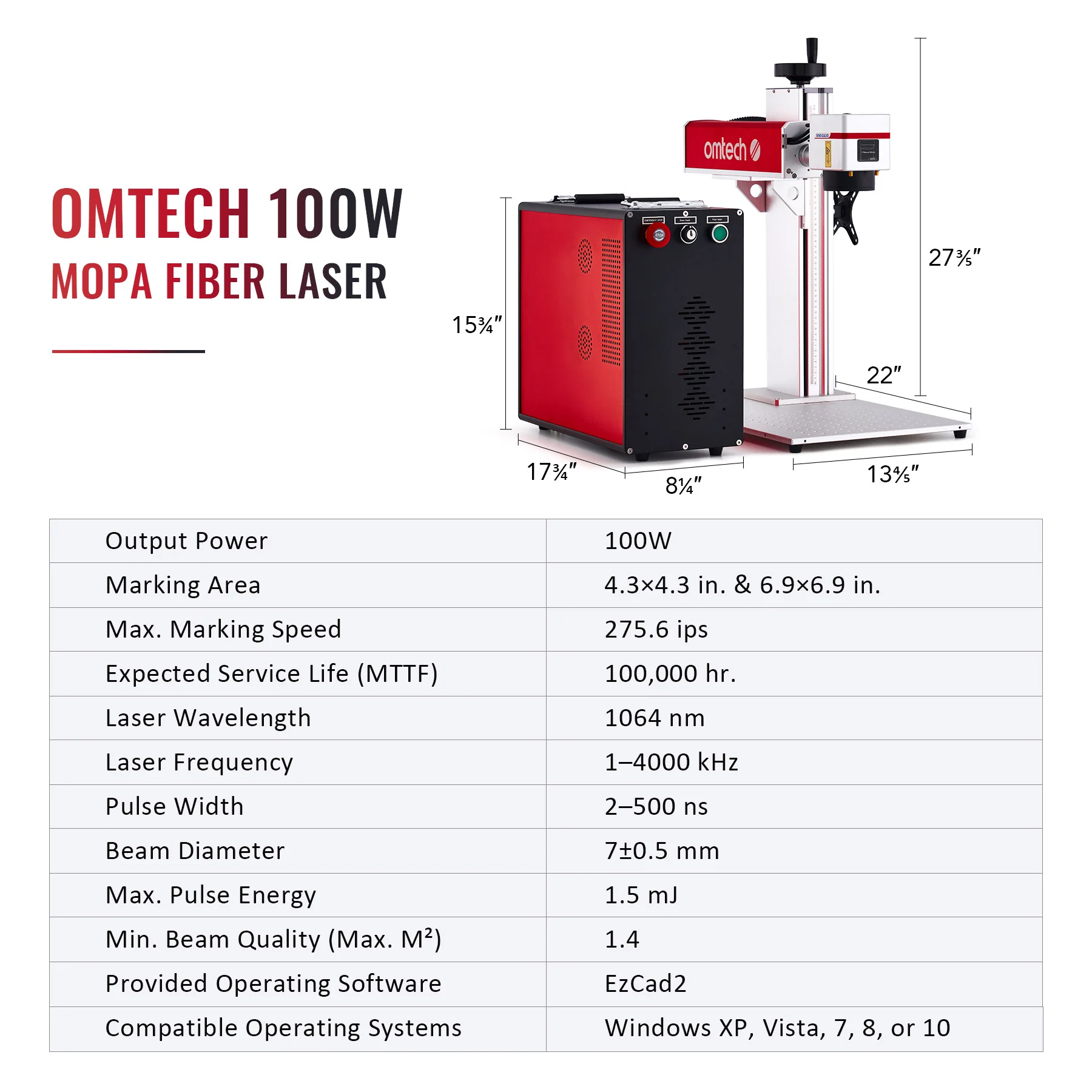 Pre-Owned MP6969-100 - 100W MOPA FIBER LASER MARKING ENGRAVING MACHINE WITH 6.9” X 6.9” WORKING AREA - Image 5