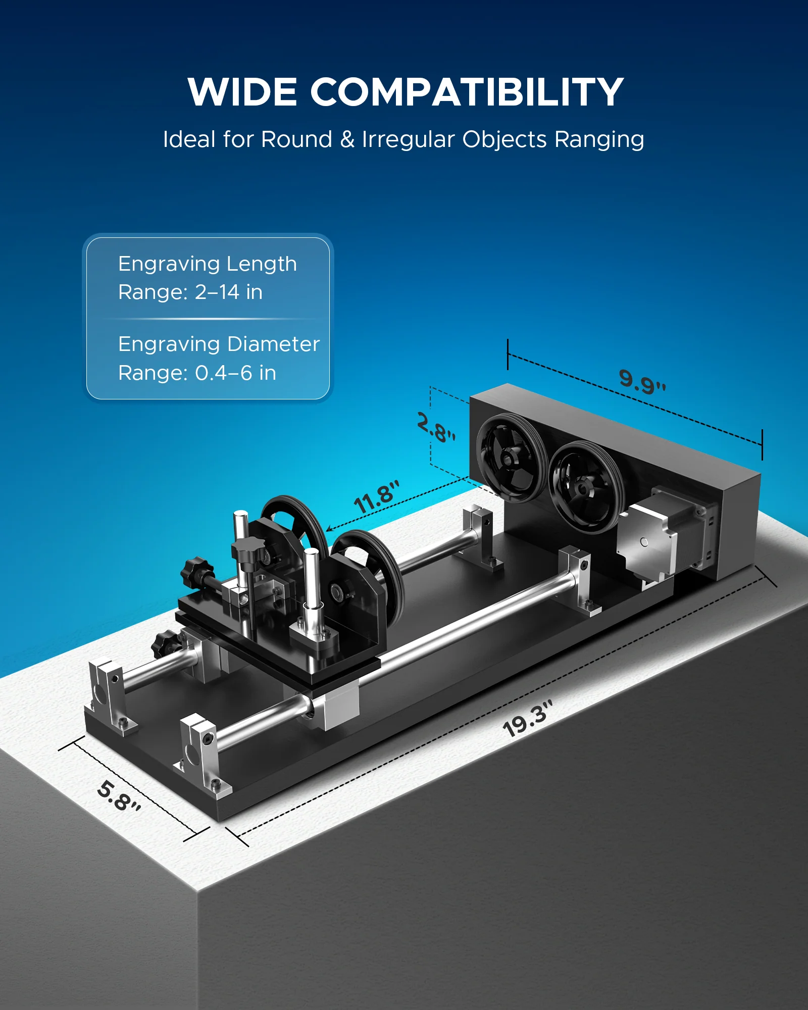 4-WHEEL ROTARY AXIS WITH 360 DEGREE ROTATION FOR 50W AND UP CO2 LASER ENGRAVER CUTTING MACHINE - Image 13