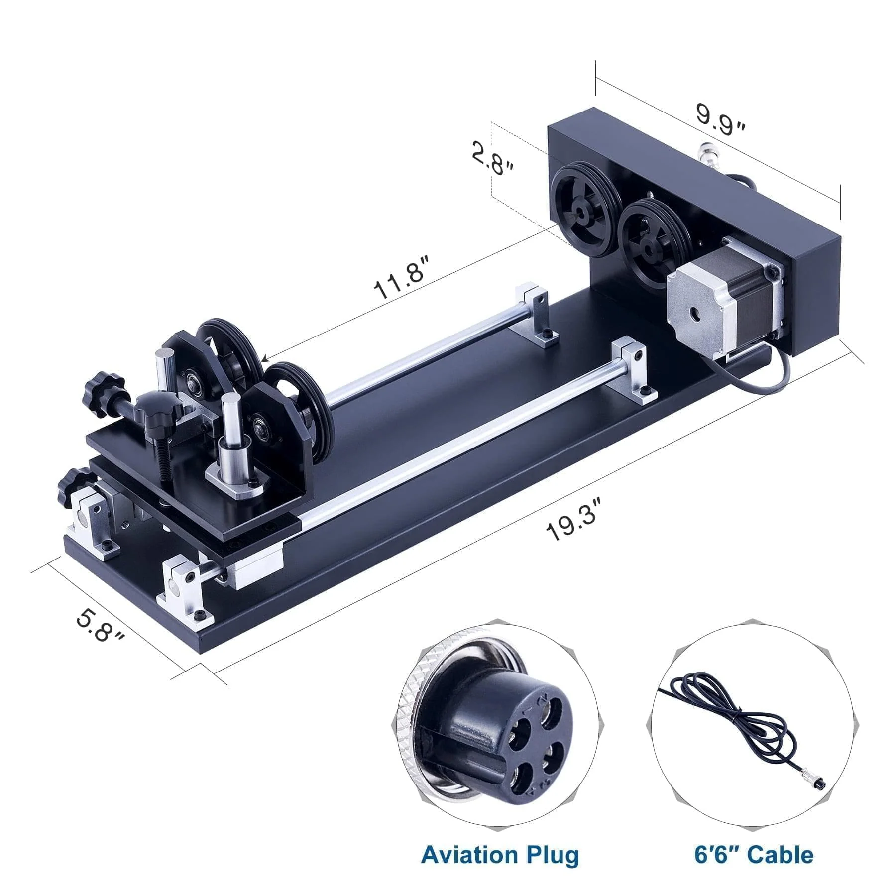 4-WHEEL ROTARY AXIS WITH 360 DEGREE ROTATION FOR 50W AND UP CO2 LASER ENGRAVER CUTTING MACHINE - Image 6