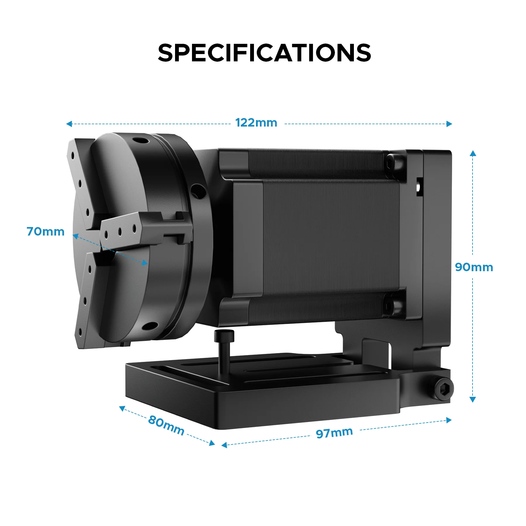 70mm Rotary Axis Attachment for Fiber Laser Engraver(FOR ALL FIBER MACHINES) - Image 2