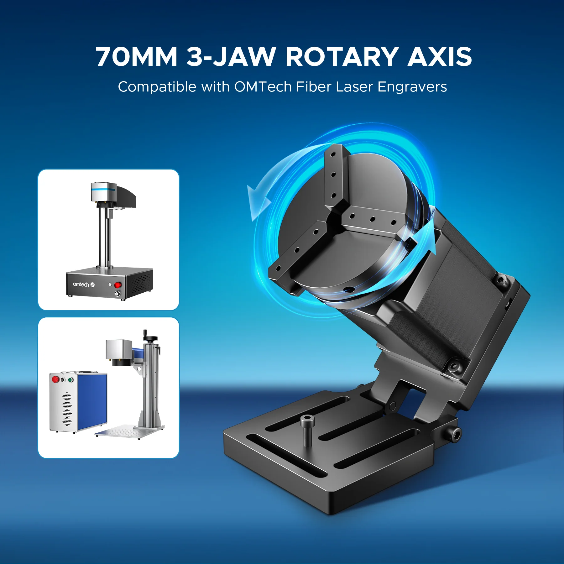 70mm Rotary Axis Attachment for Fiber Laser Engraver(FOR ALL FIBER MACHINES) - Image 5