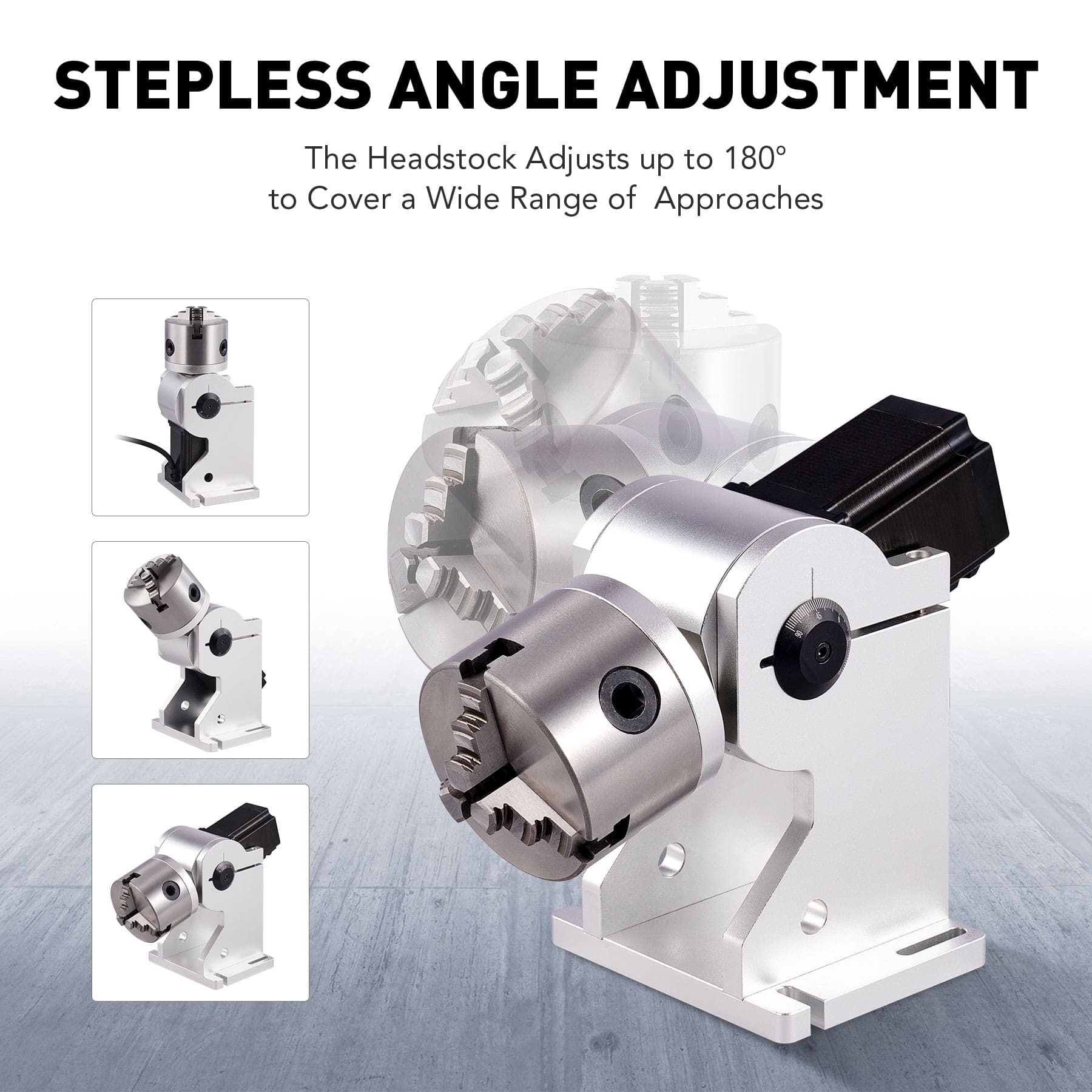 80mm Rotary 3 Jaw Axis Attachment for Fiber Laser Engraver for Irregular-Shaped Objects (For Fiber Machines Only) - Image 4