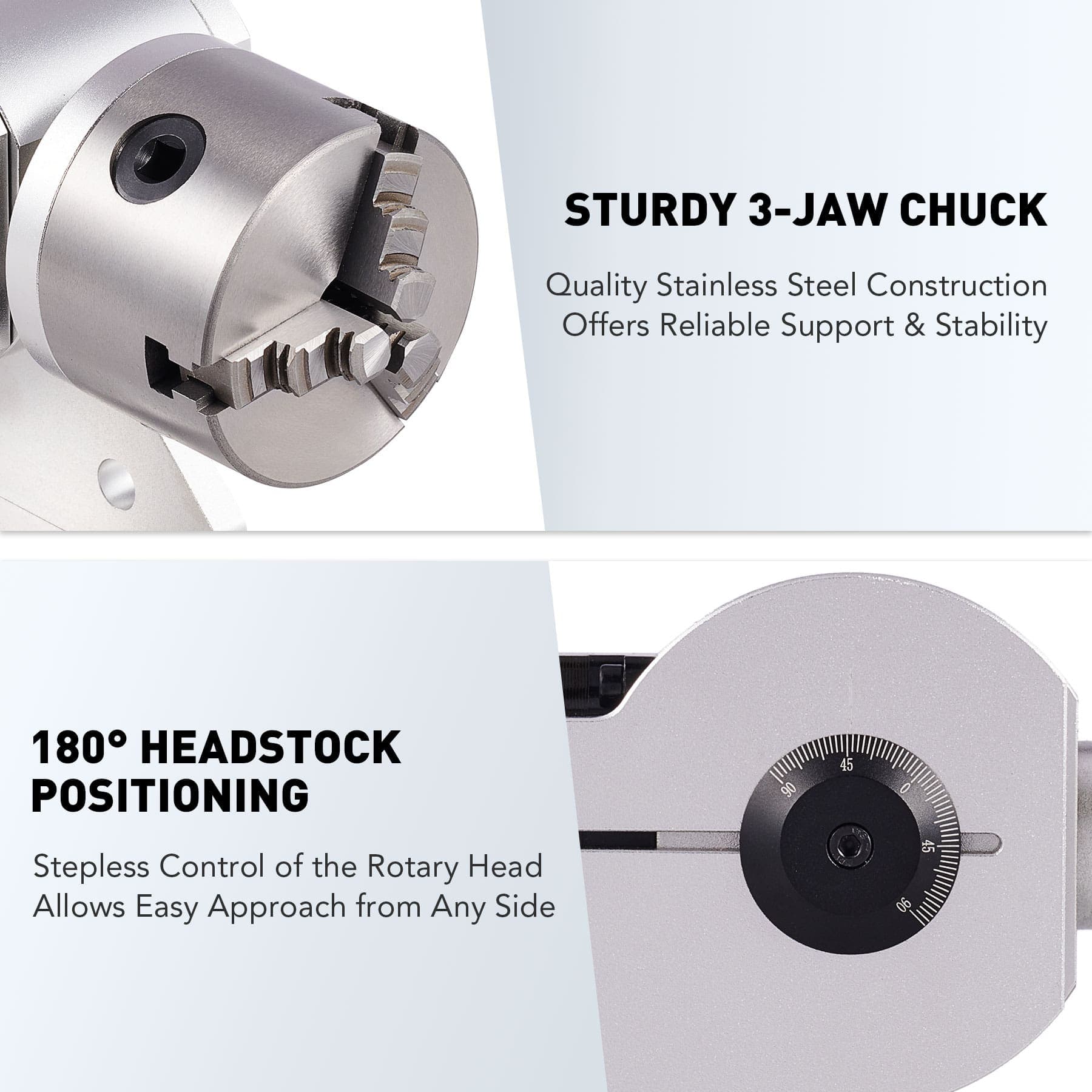 80mm Rotary 3 Jaw Axis Attachment for Fiber Laser Engraver for Irregular-Shaped Objects (For Fiber Machines Only) - Image 5