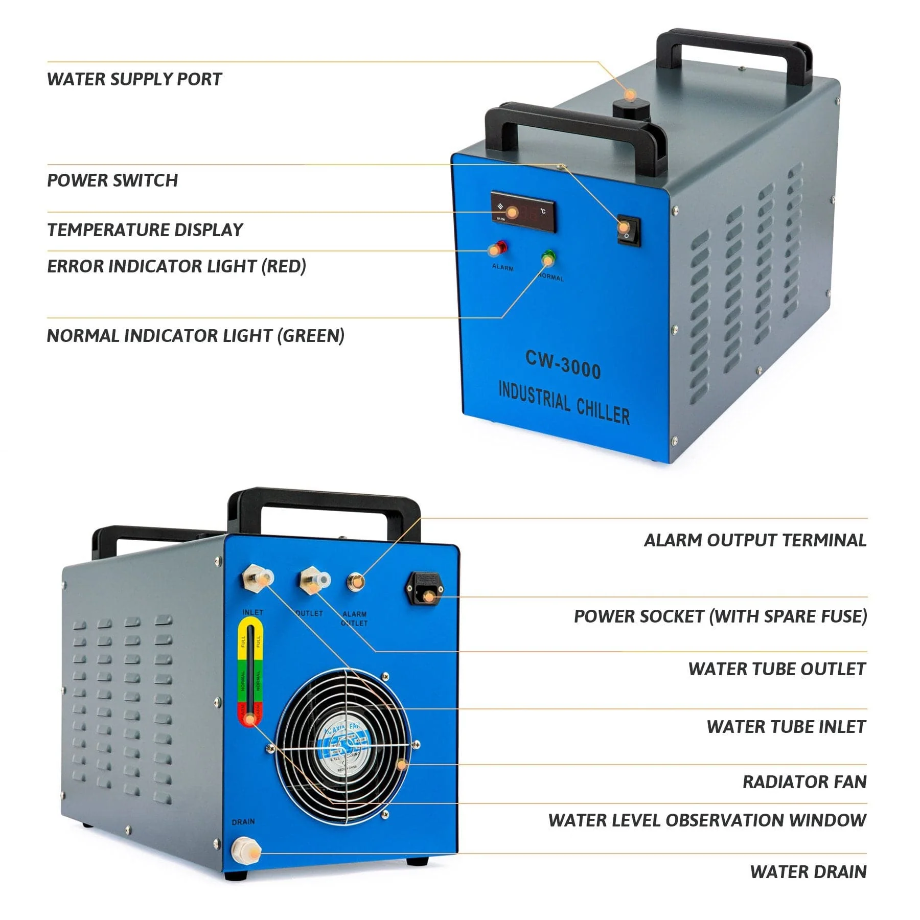 Pre-Owned 9L Industrial Water Cooling System for 40W CO2 Desktop Laser Engraver Machines - Image 4