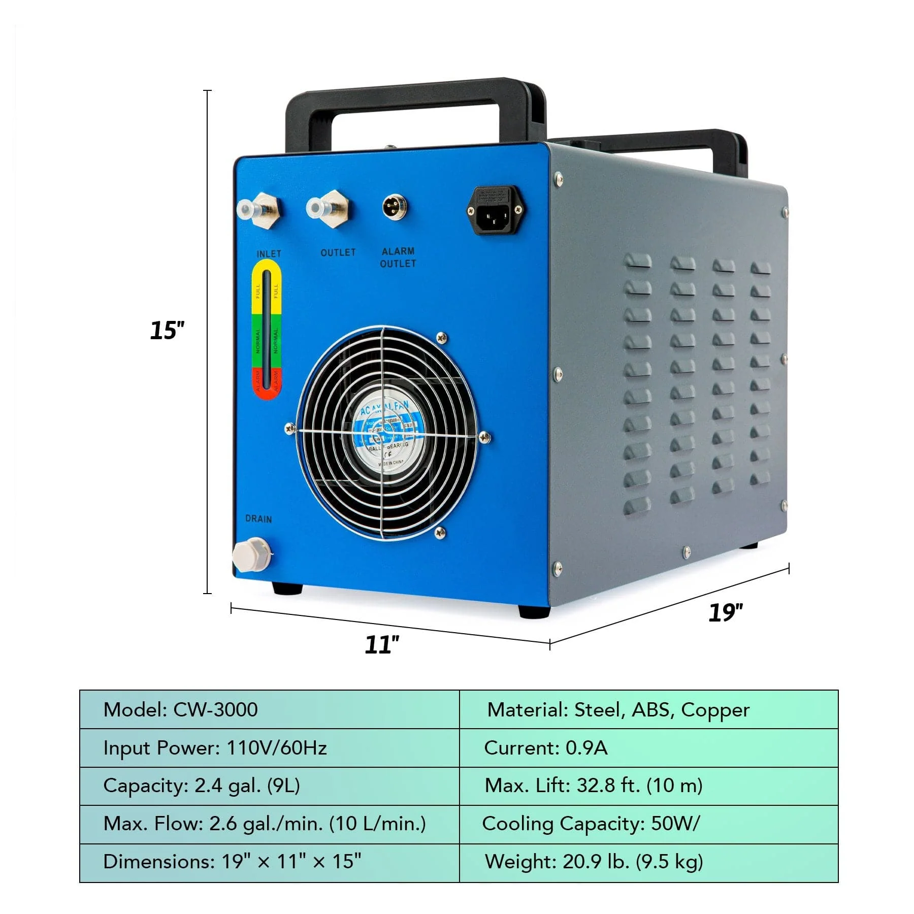 Pre-Owned 9L Industrial Water Cooling System for 40W CO2 Desktop Laser Engraver Machines - Image 5