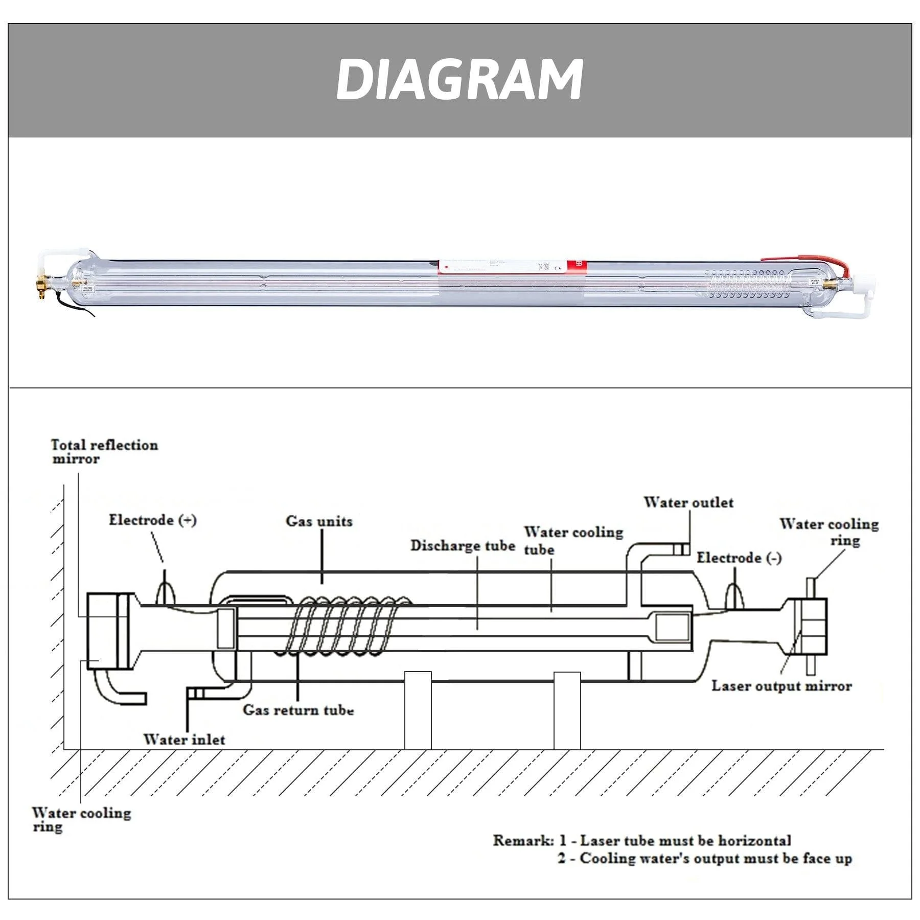 EFR 100W CO2 Laser Tube for Laser Engraver Cutting Machine - Image 4
