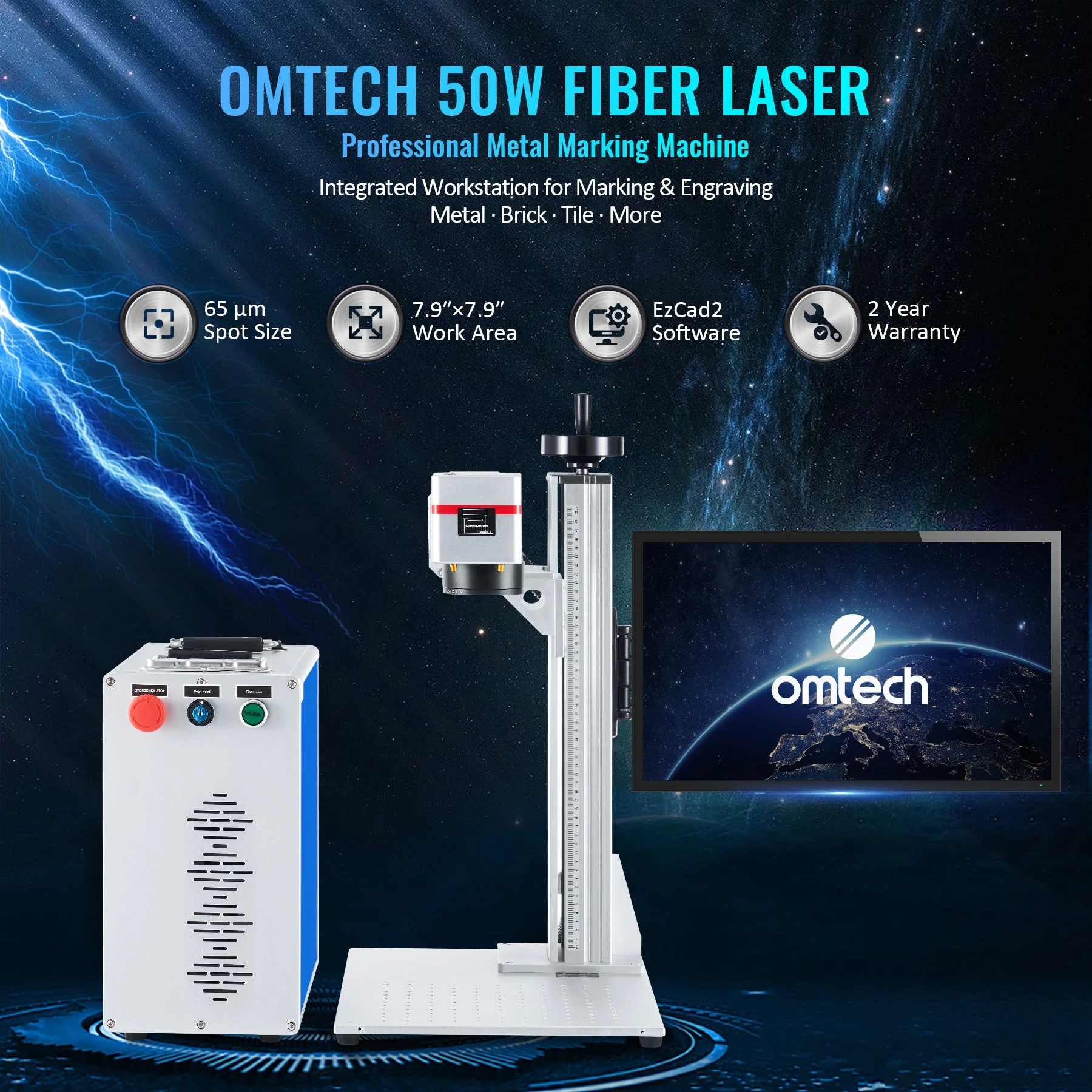Pre-Owned FM7979-50S - 50W Split Fiber Laser Marker Engraving Machine with 7.9” x 7.9” Working Area - Image 2