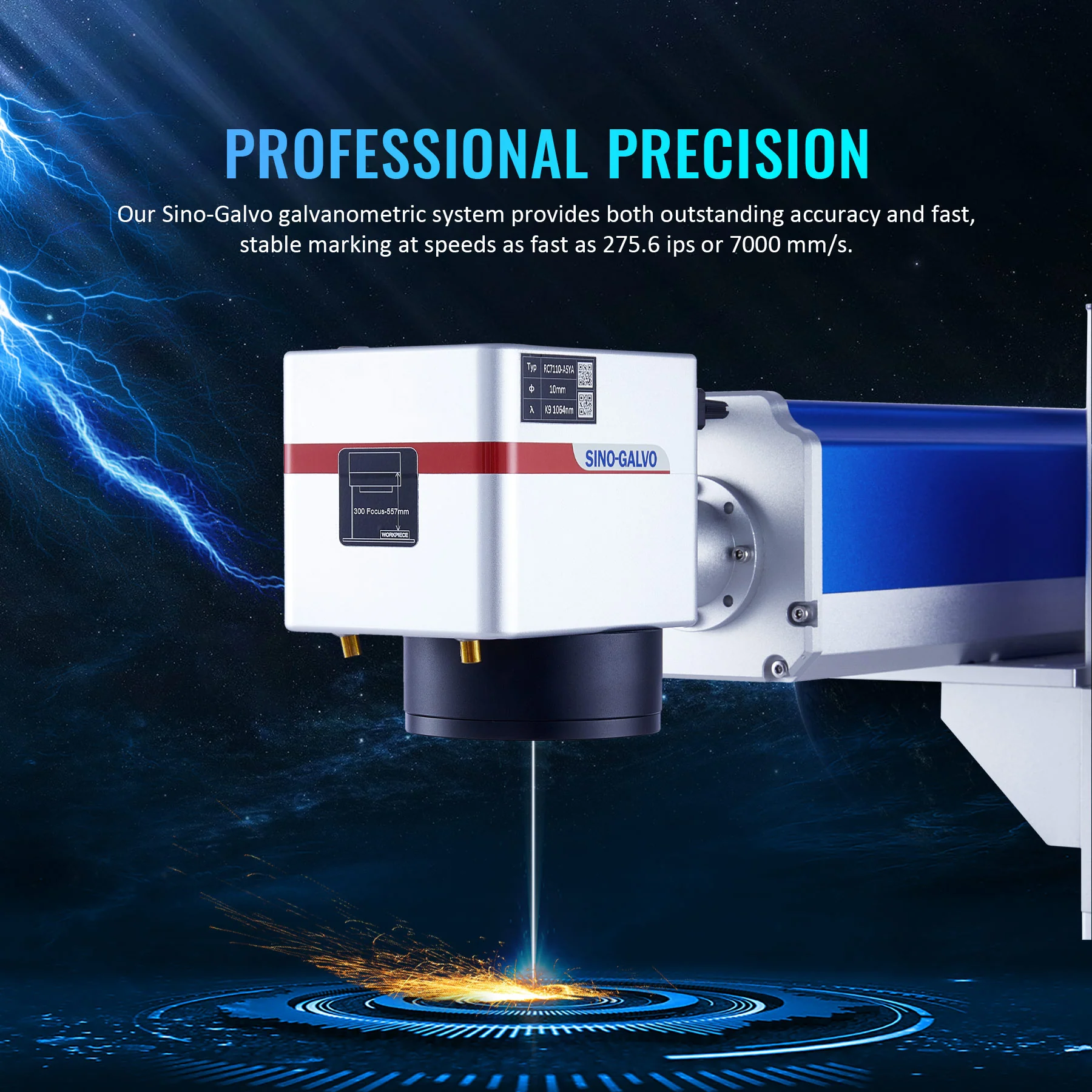 Pre-Owned Galvo Fiber 20 - 20W Split Fiber Laser Marker Engraving Machine with 4.3''x 4.3'' Working Area - Image 4