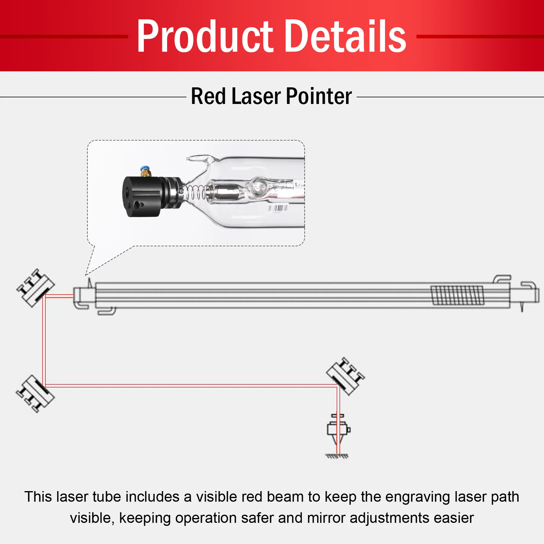 Laser Engraving Beam Red Light Indicator with Battery Box - Image 4