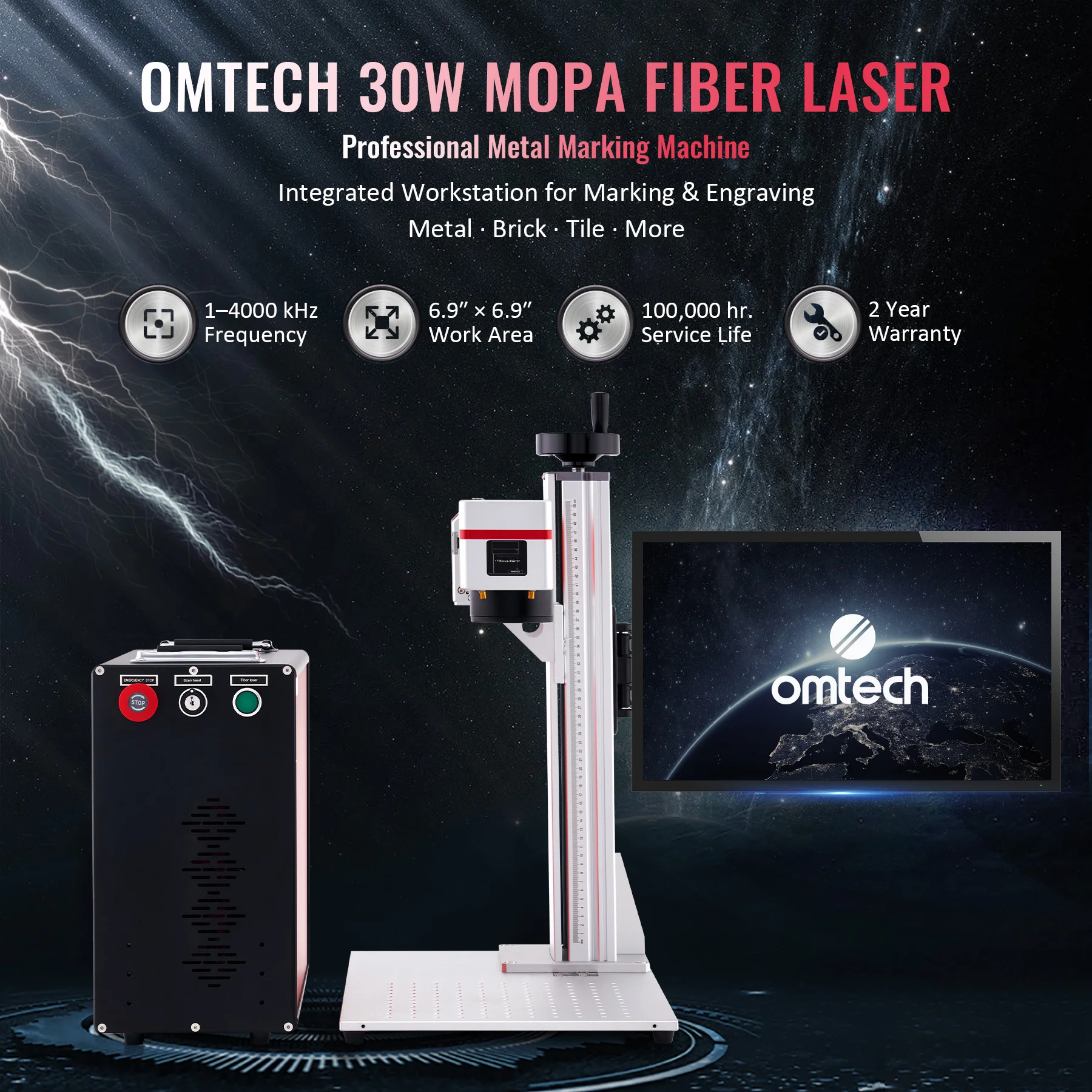 Pre-Owned MP6969-30 - 30W MOPA FIBER LASER MARKING ENGRAVING MACHINE WITH 6.9” X 6.9” WORKING AREA - Image 2