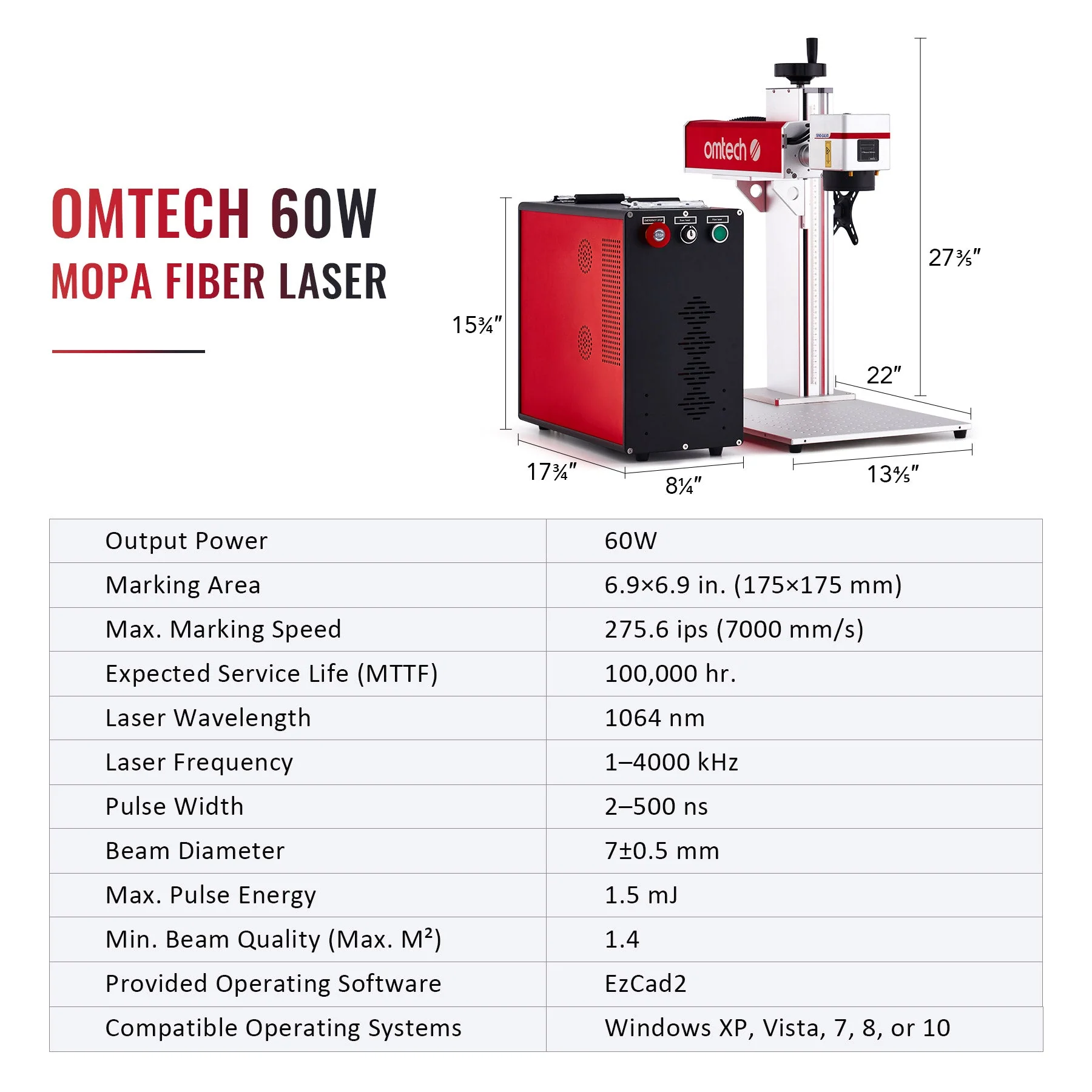 Pre-Owned MP6969-60 - 60W MOPA FIBER LASER MARKING ENGRAVING MACHINE WITH 6.9” X 6.9” WORKING AREA - Image 7