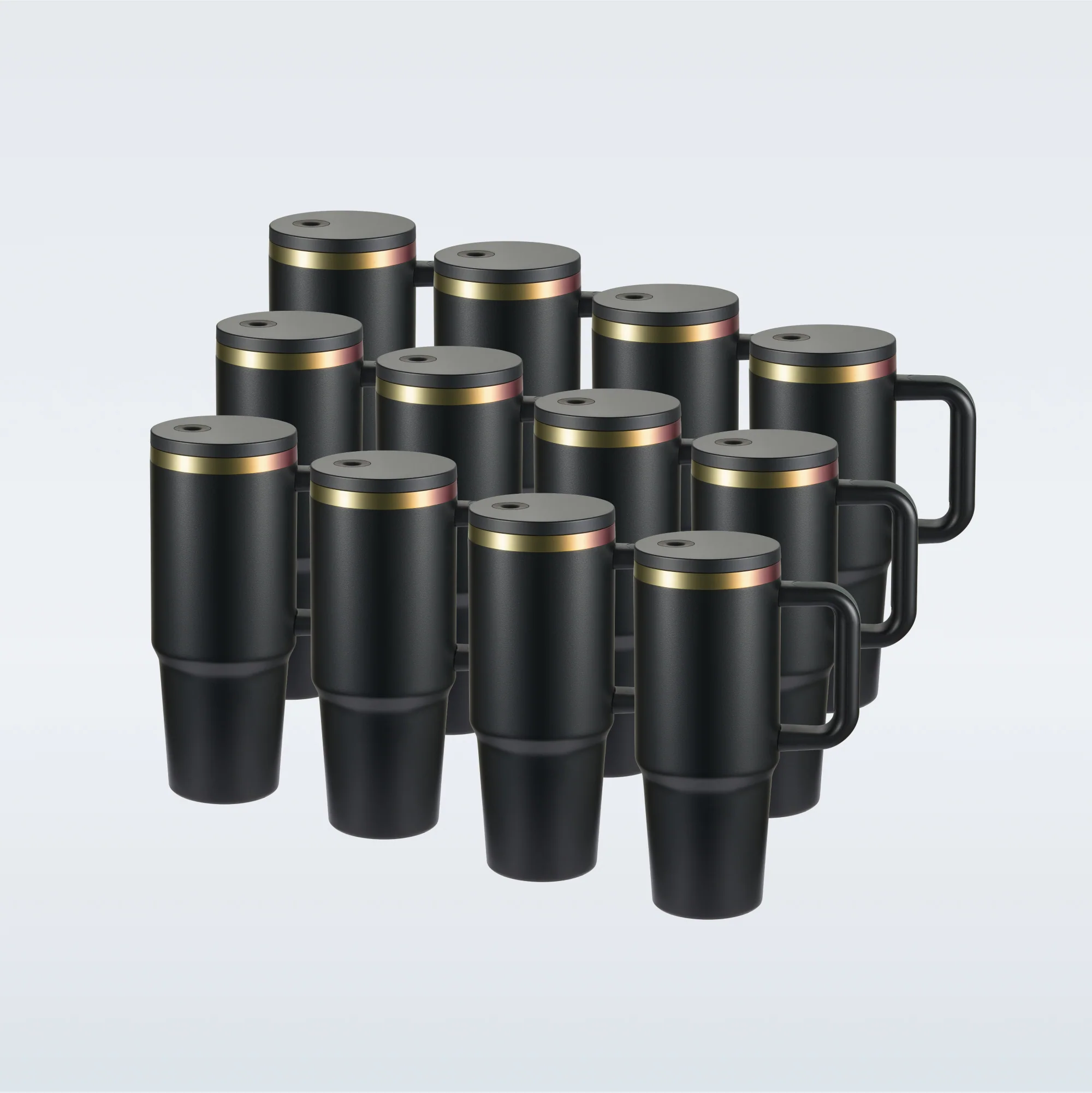 OMTech 40 oz. Tumblers with Handle & Lid, 12 Pack Tumbler Bulk with Double Wall Vacuum Insulation - Image 9
