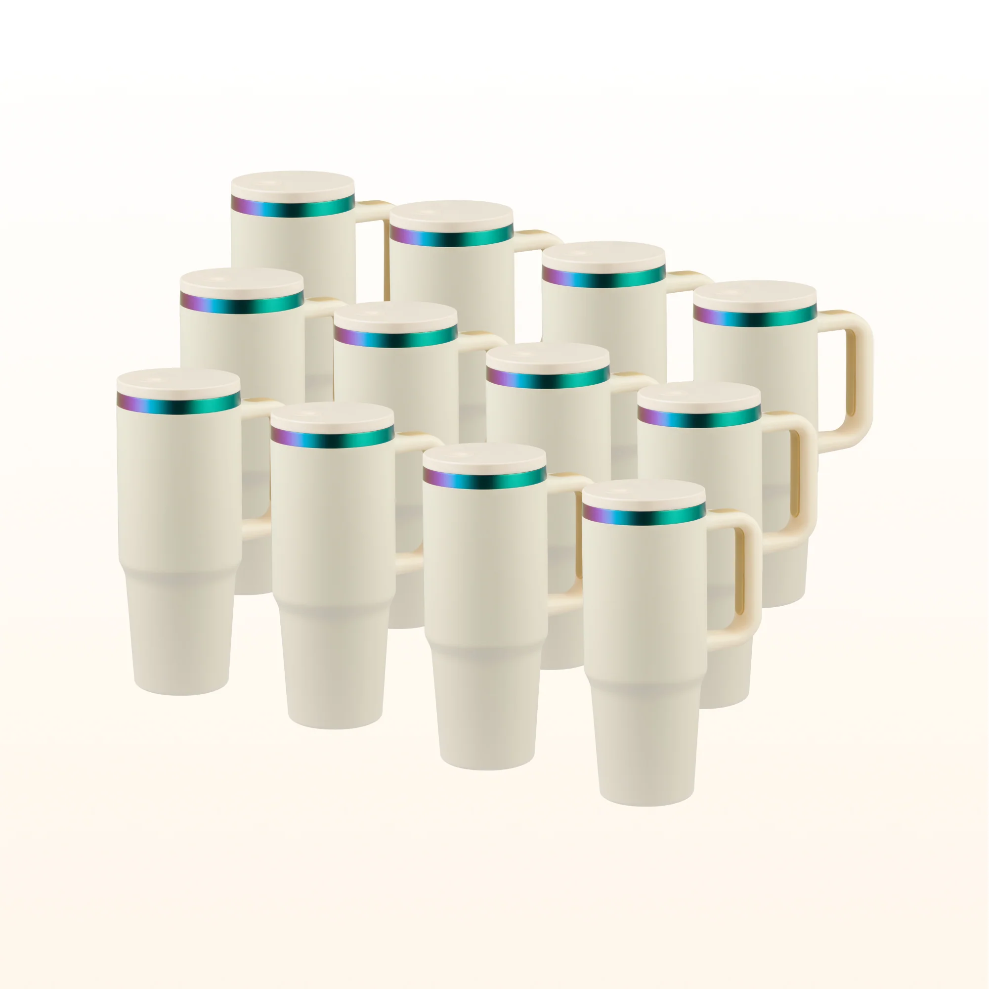 OMTech 30 oz. Tumblers with Handle & Lid, 12 Pack Tumbler Bulk with Double Wall Vacuum Insulation - Image 10