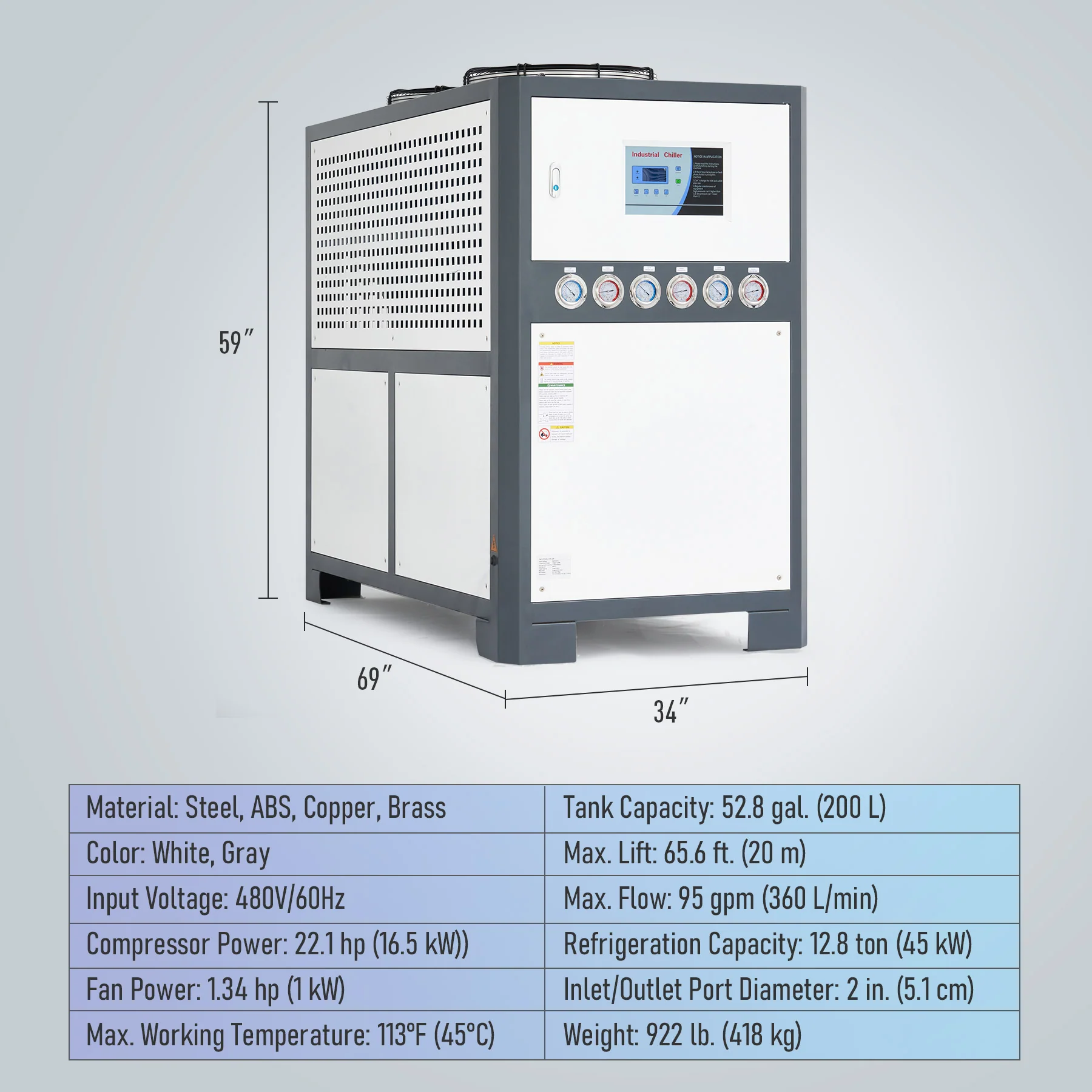 Pre-Owned OMTech 53gal Industrial Water Chiller CWTH15 22hp Cooler for Laser Engraving &c - Image 5