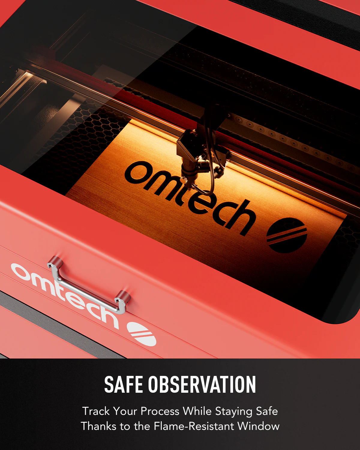 Pre-Owned OMTech 60W CO2 Laser Engraver, 24x16 Inch Laser Engraving Cutting Machine - Image 4