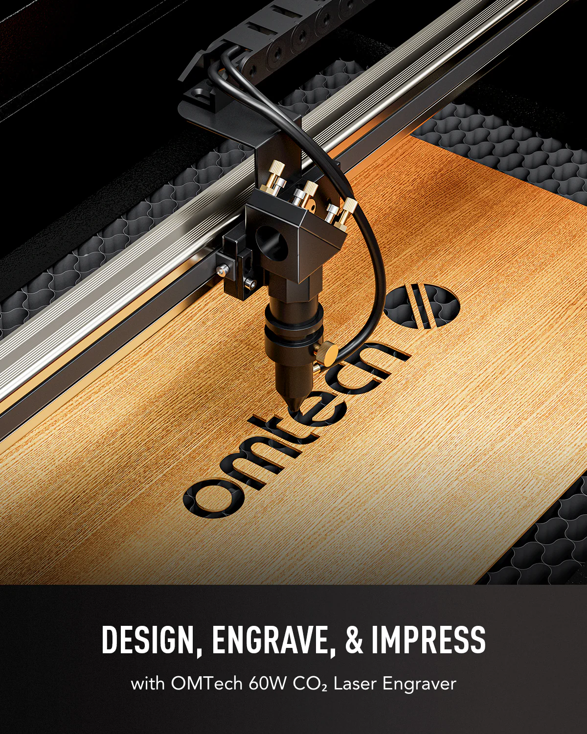 Pre-Owned OMTech 60W CO2 Laser Engraver, 24x16 Inch Laser Engraving Cutting Machine - Image 8