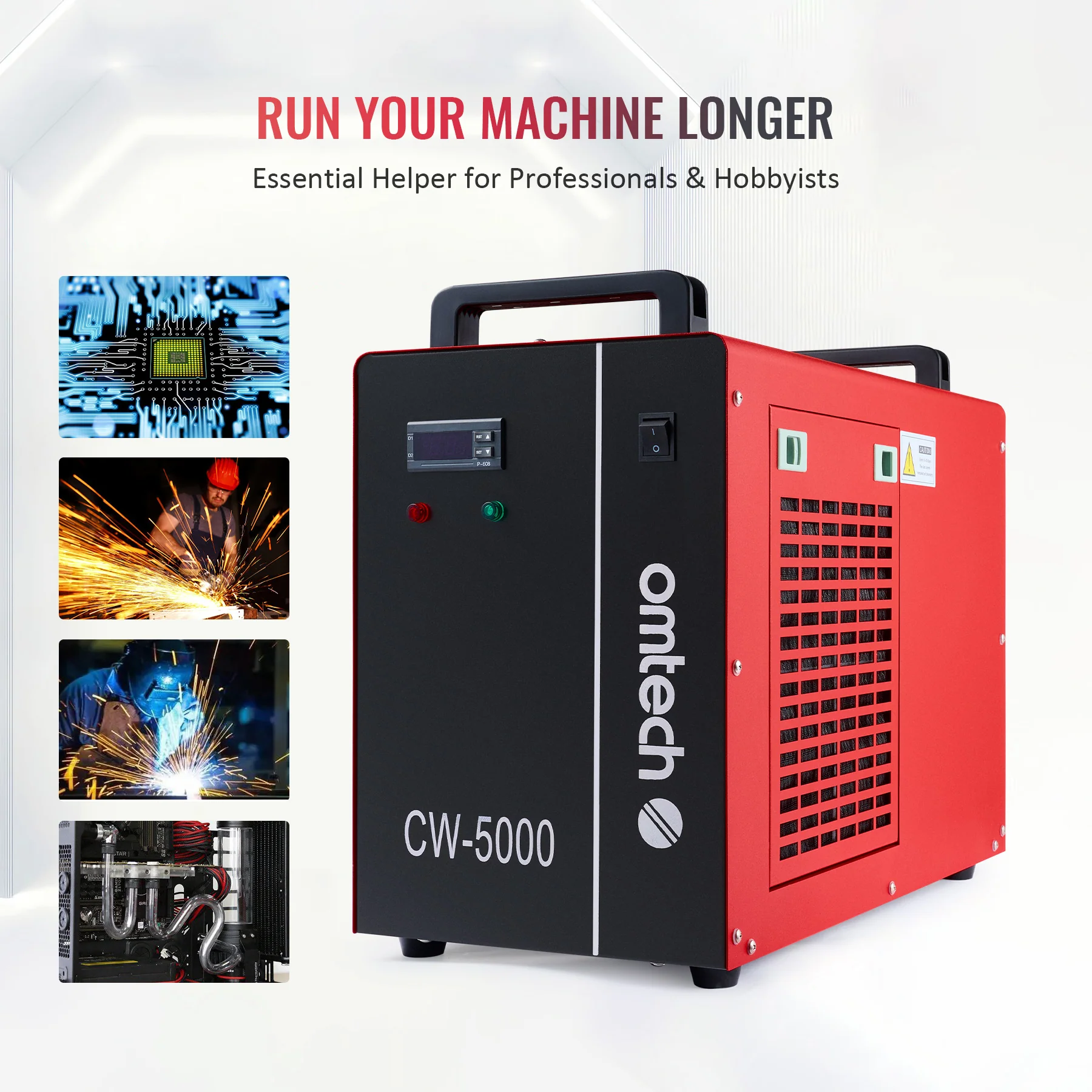 Pre-Owned OMTech CW-5000 Industrial Water Chiller for 50-100W CO2 Laser Engraving Machine - Image 8