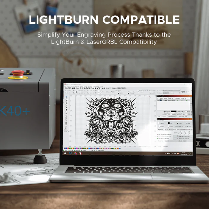 Pre-Owned OMTech K40+ 40W CO₂ Laser Engraver – 8"×12" Desktop Laser Cutter - Image 9