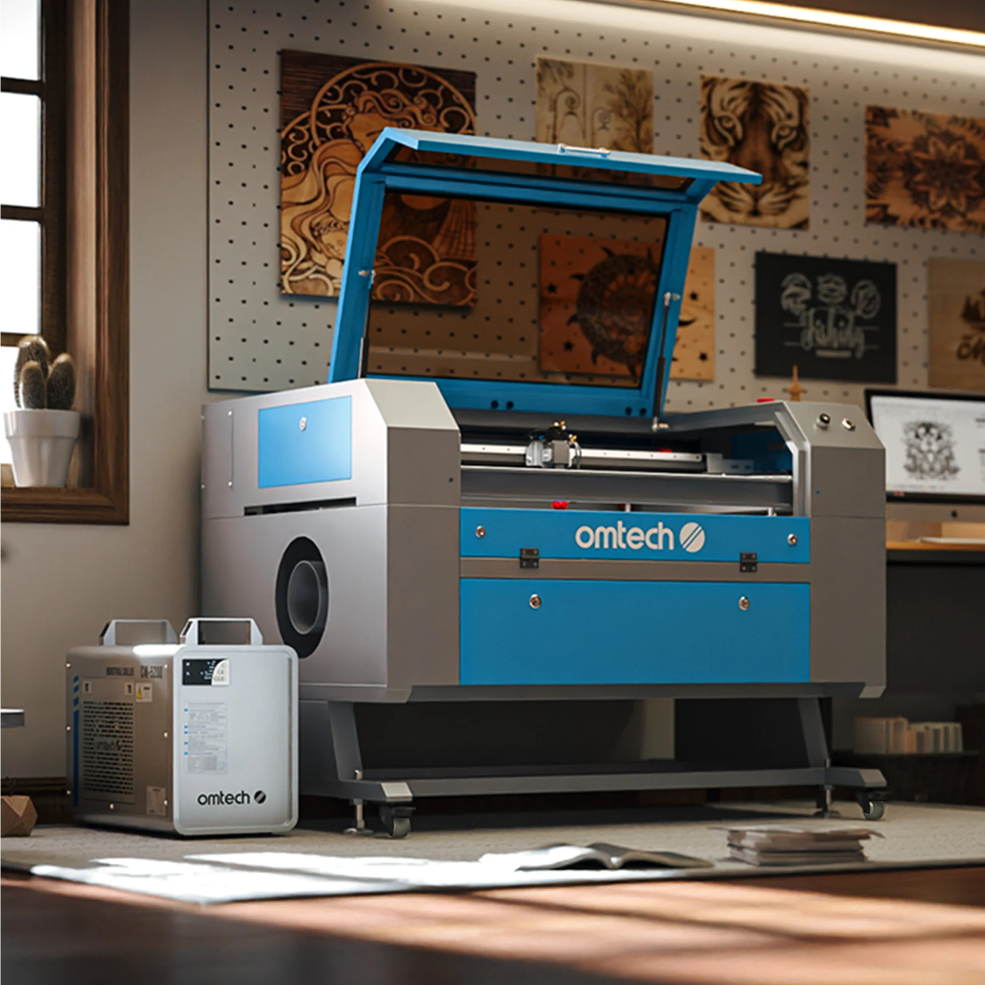 Pre-Owned OMTech Maker AF2028-60 60W CO2 Laser Cutter and Engraver with 20" x 28" Working Area and Autofocus - Image 14