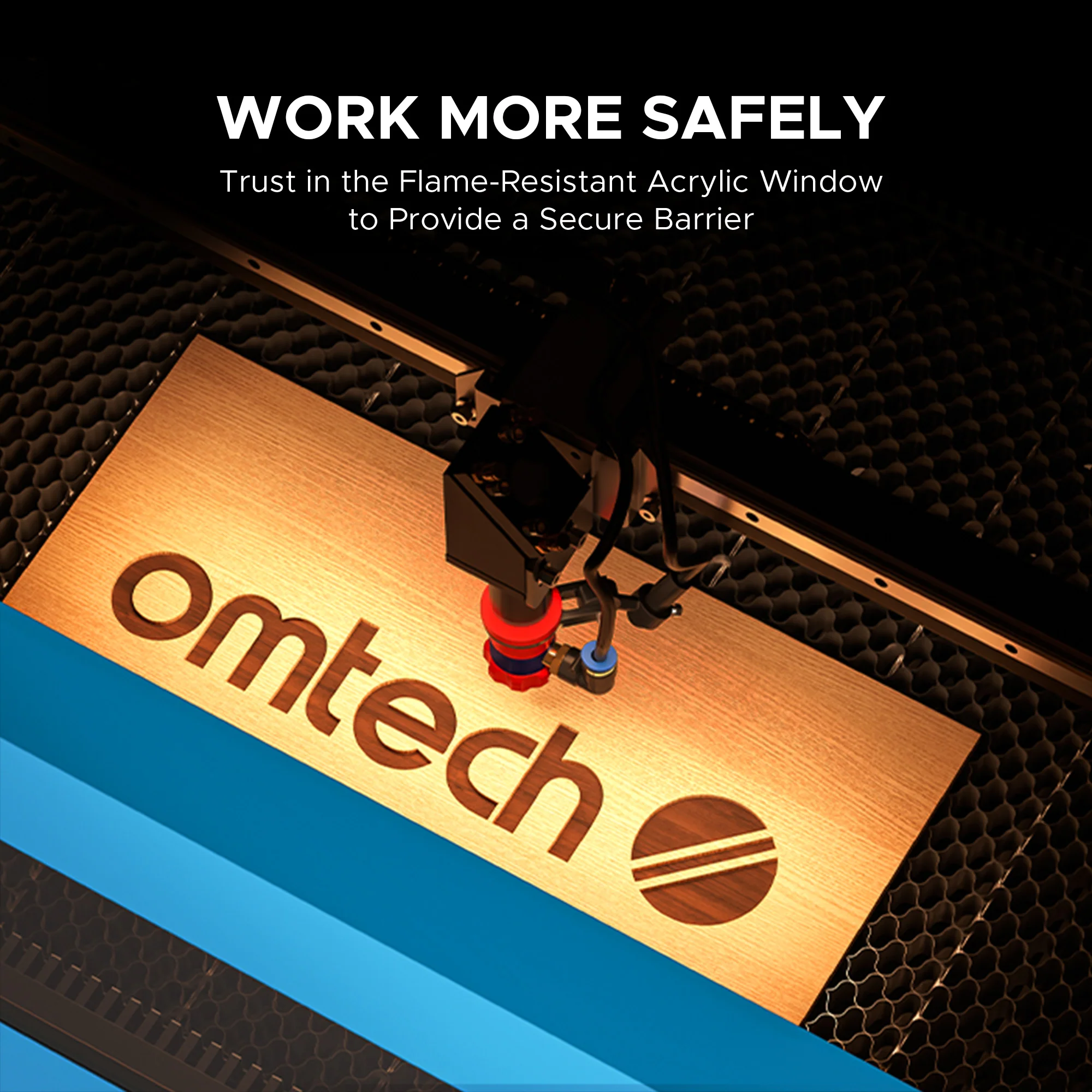 Pre-Owned OMTech Maker AF2028-80 90W CO2 Laser Cutter and Engraver with 20" x 28" Working Area and Autofocus - Image 13