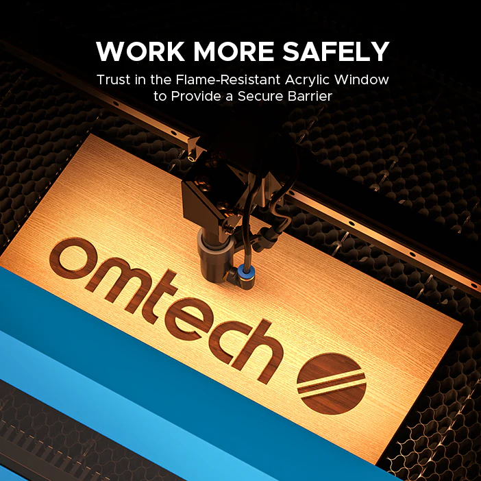 OMTech Maker MF2028-100 100W CO2 Laser Cutter and Engraver with 20" x 28" Working Area - Image 8