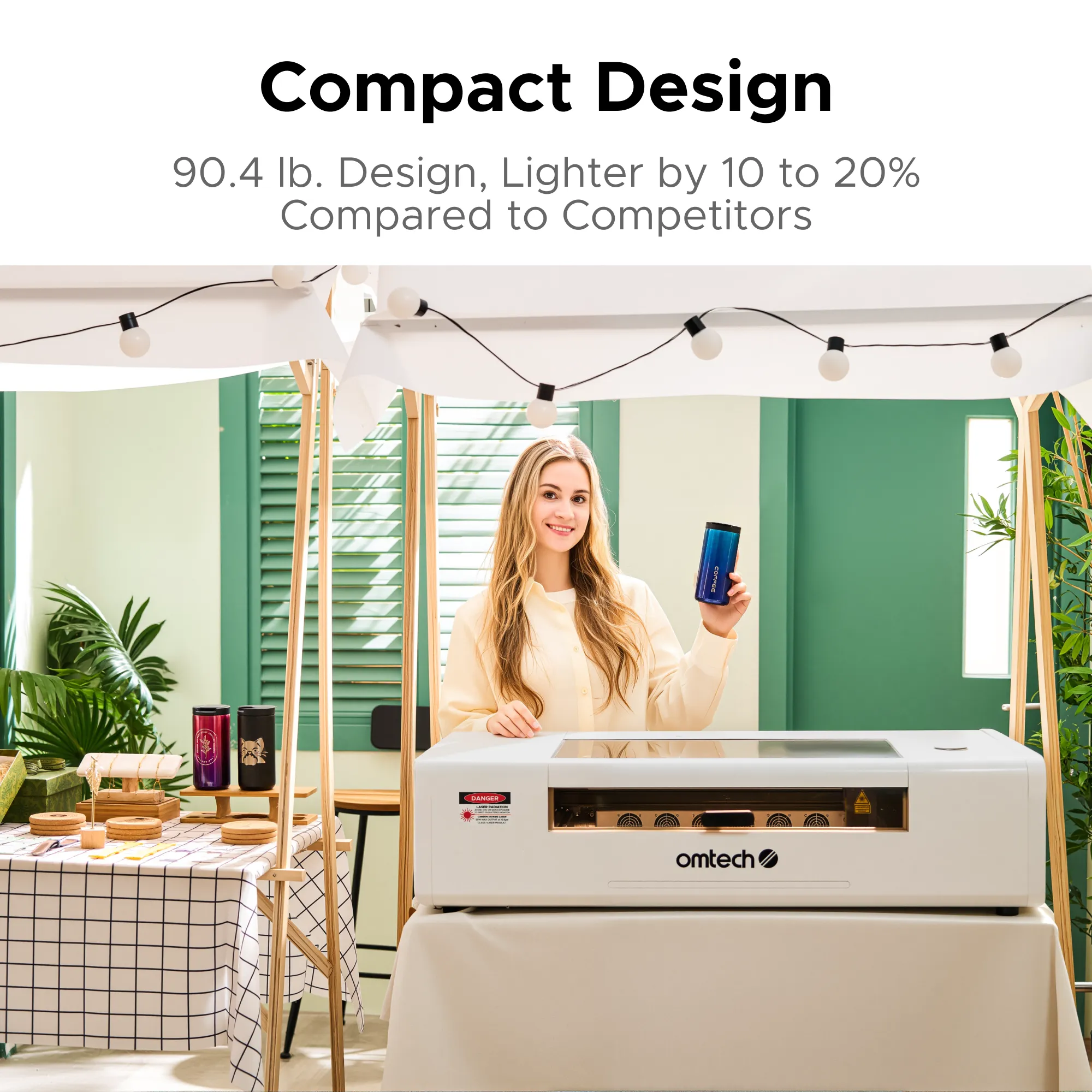 OMTech Polar Lite 55W Desktop CO2 Laser Engraver and Cutter - Image 3