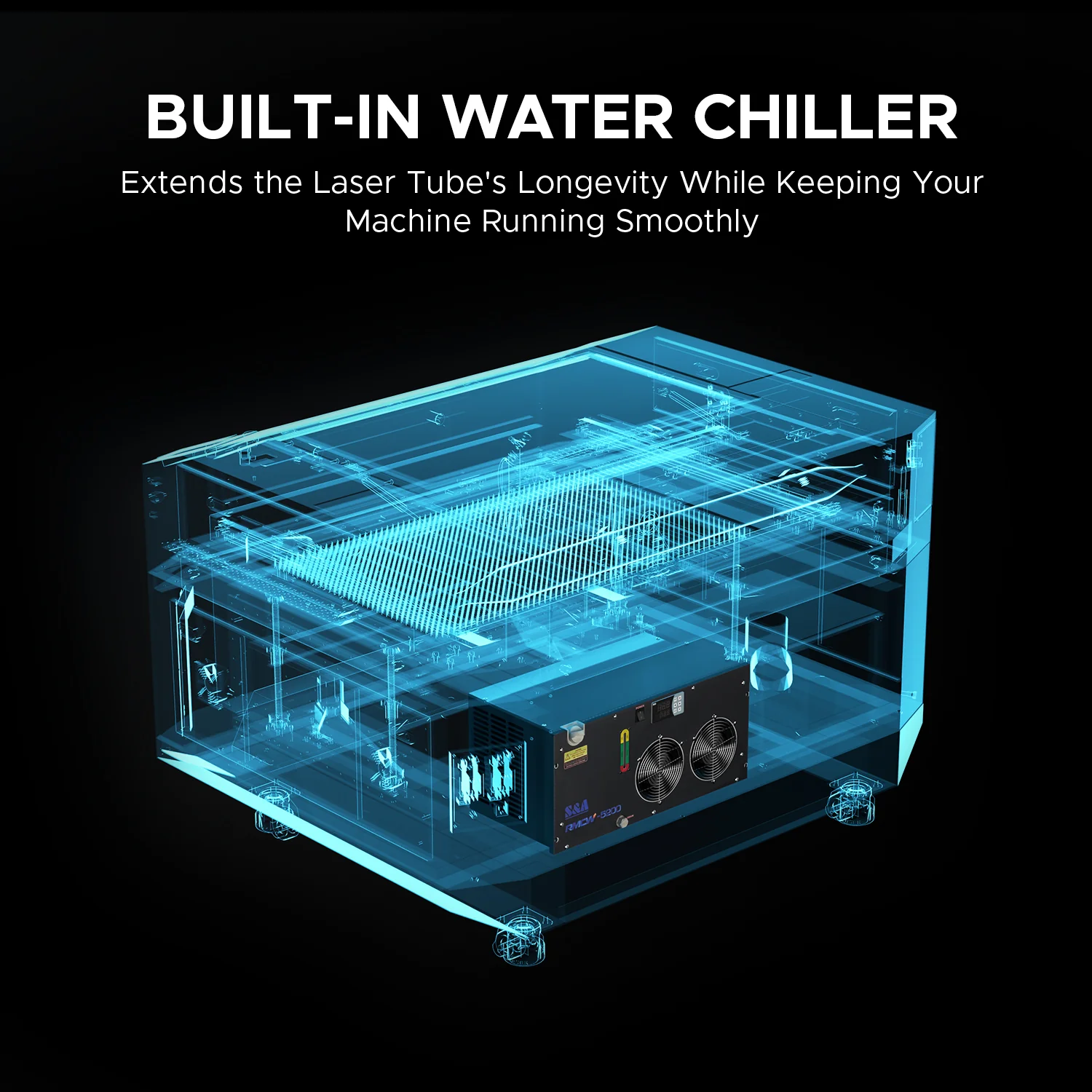 Pre-Owned OMTech Pro 2440, 80W CO2 Laser Engraver CUTTING MACHINE WITH AUTOFOCUS and Built-in Water Chiller - Image 11