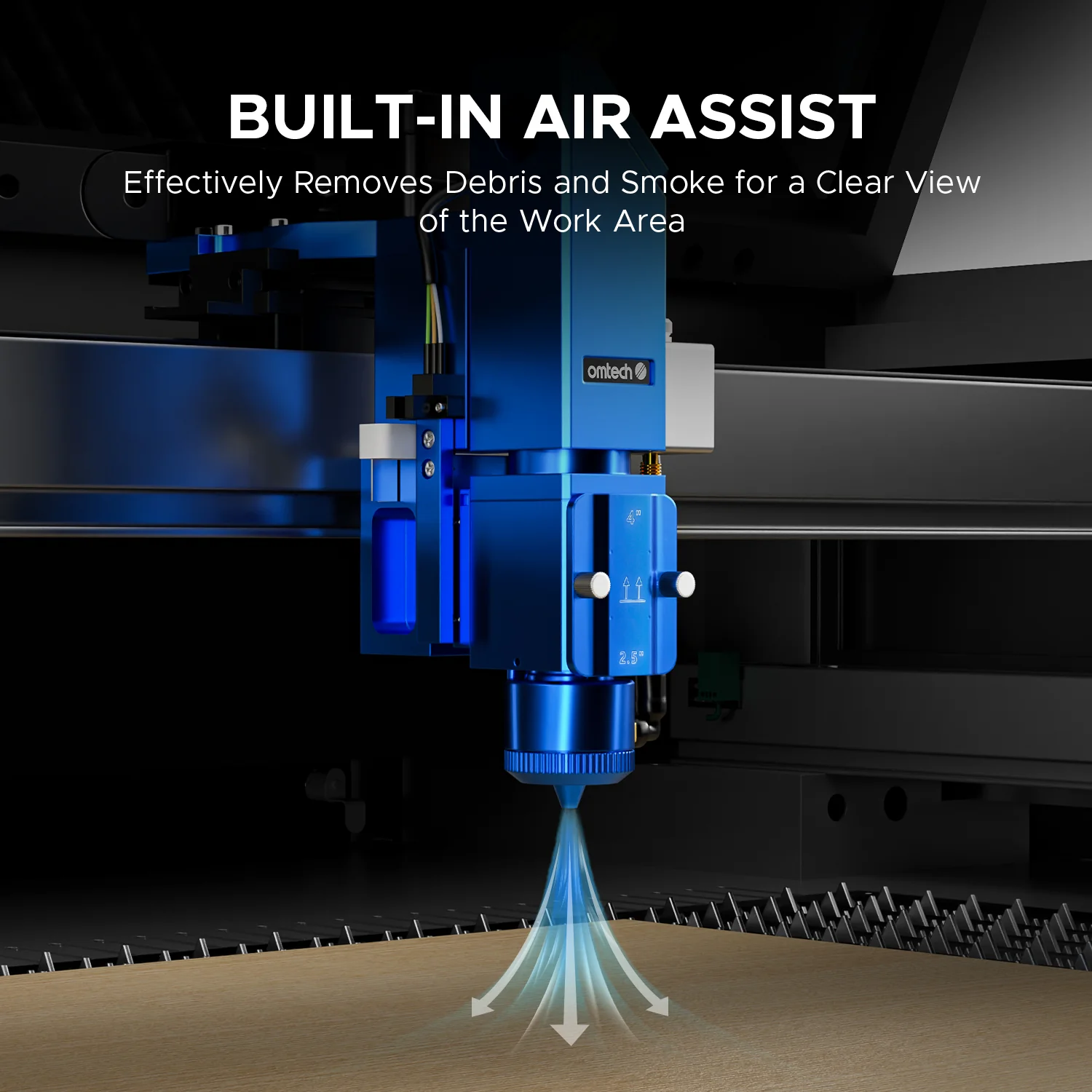 OMTech Pro 3655 Hybrid 150W Laser Cutting and Engraving Machine with 34'' x 54'' Working Area, Autofocus and Built-in Water Chiller - Image 9