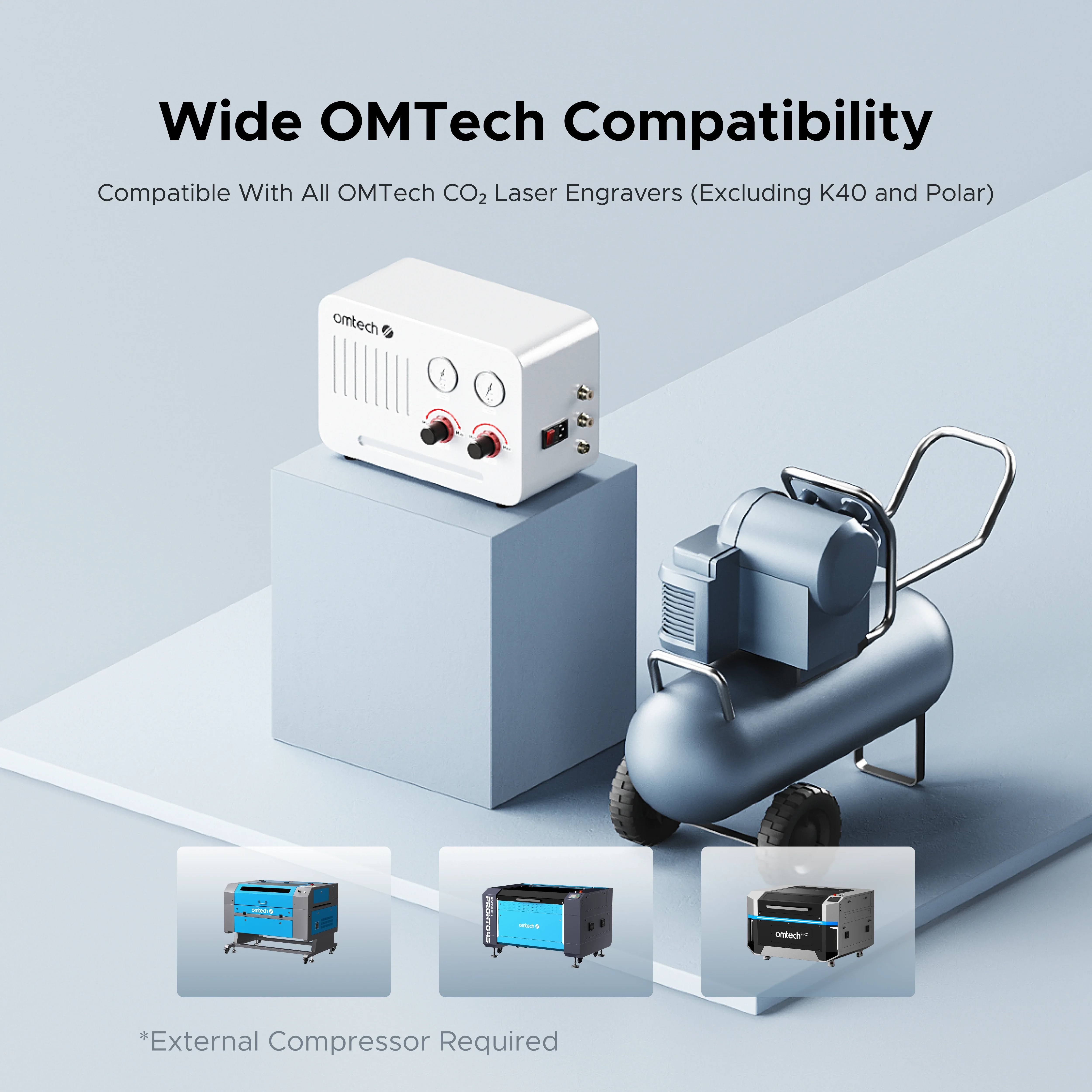 Pre-Owned OMTech Smart High-Low Pressure Airway Module for CO2 Laser Engravers and Cutters without Air Compressor - Image 6