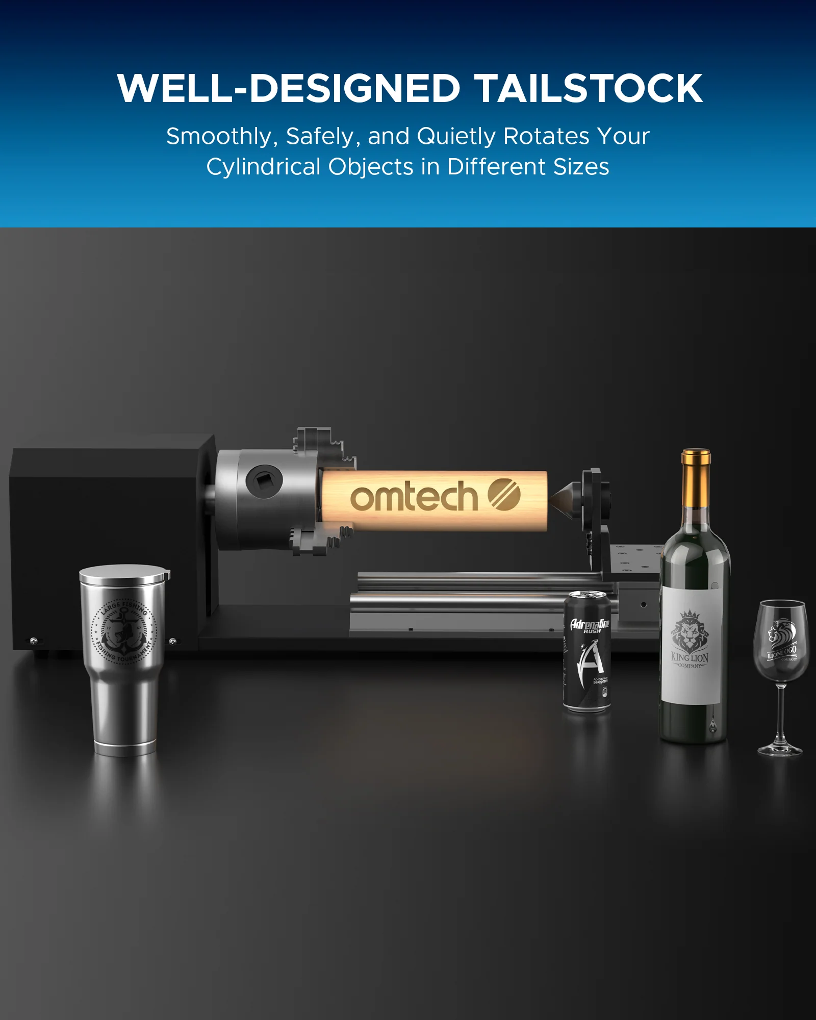 Rotary Axis with Jaw Chuck for 50W and up CO2 Laser Engraver Cutting Machine - Image 10